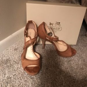 COACH Amina Burnished Leather heels